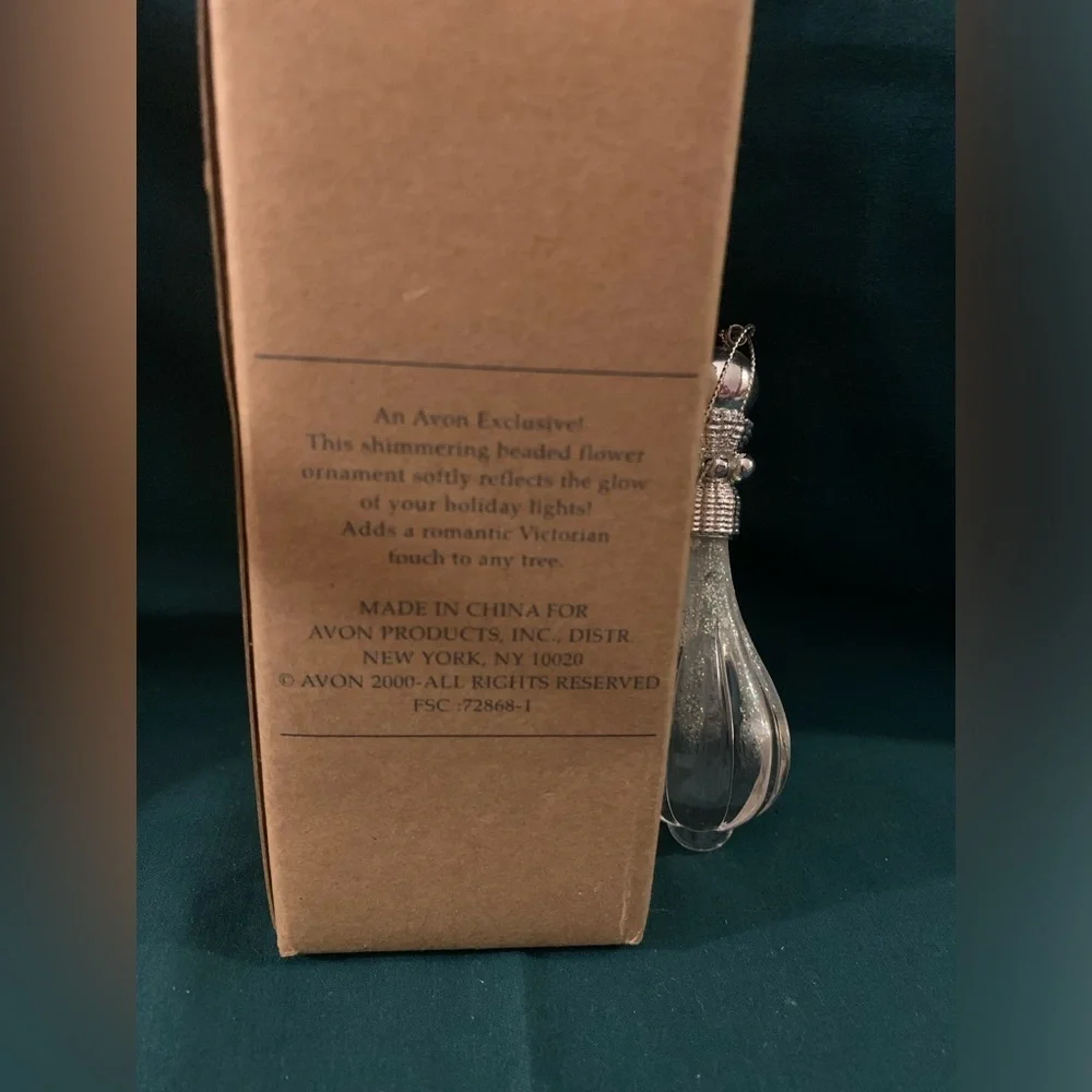 Vintage 2000 Avon Crystal Teardrop Ornament